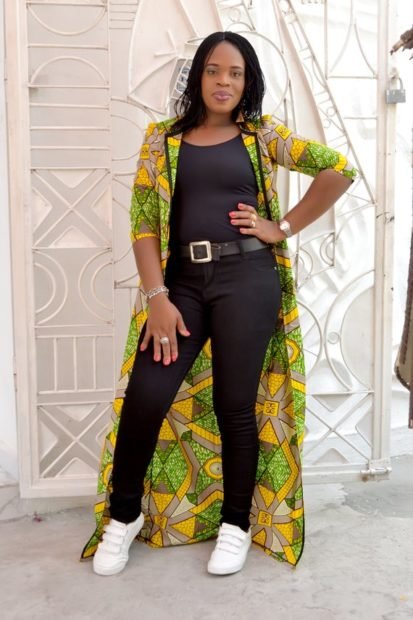 sleeveless ankara kimino jacket