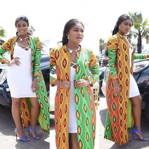 sleeveless ankara kimino jacket