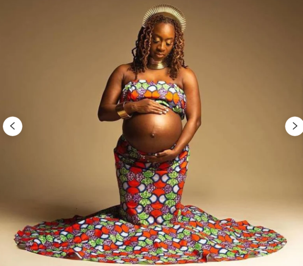 Ankara Maternity Photoshoot Dress For Ladies