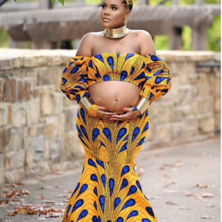 Ankara Maternity Photoshoot Dress