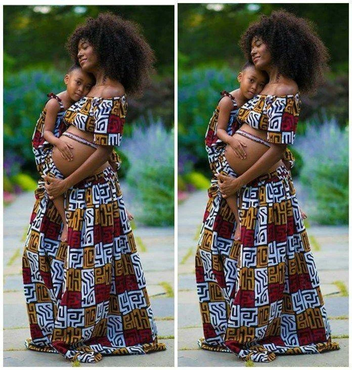 Ankara Maternity Photoshoot Dress For Beautiful Ladies