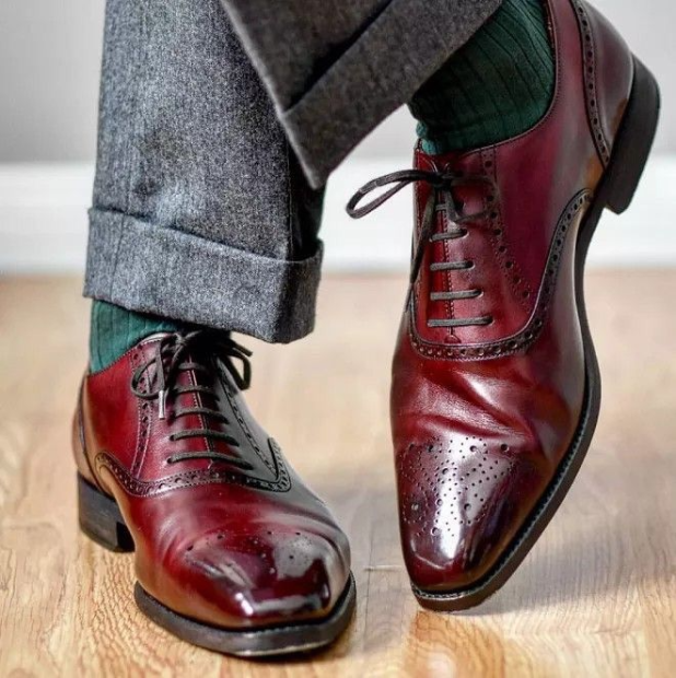 Burgundy shoes for men